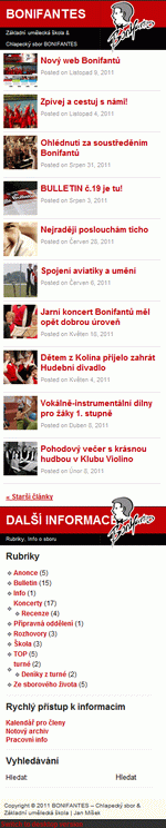 Mobilní verze webu BONIFANTES Mobilní verze webu BONIFANTES